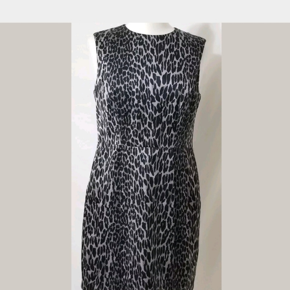 Nanette Lepore Animal Print Dress Black Gray Sz 10